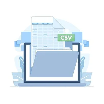 Office file organization illustration featuring CSV documents 스톡 일러스트