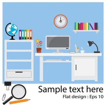 Office Flat design. Stock Illustration