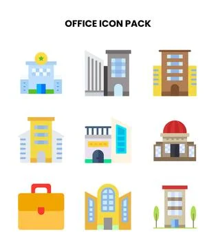 Office Flat Graphics Icons Pack Stock Illustration