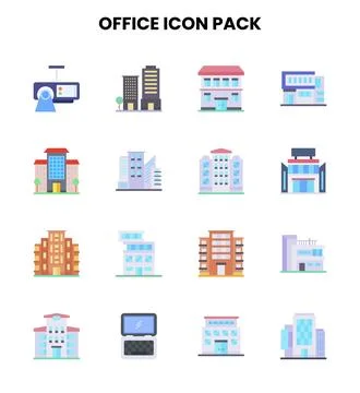 Office Flat Graphics Icons Pack Stock Illustration