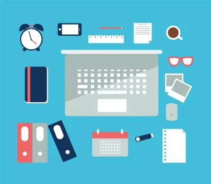 Office Flat Icons Stock Illustration