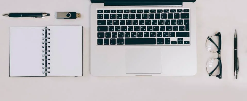 Office Flat Lay Stock Photos
