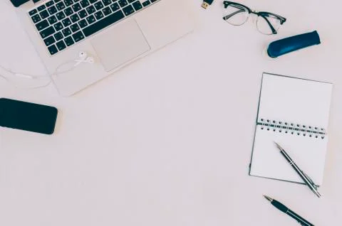 Office Flat Lay Stock Photos