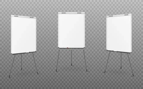 Office flip charts from different angles in realistic style, vector illustration Stock Illustration