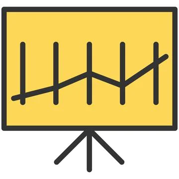 Office flipchart with growth graph vector icon Stock Illustration