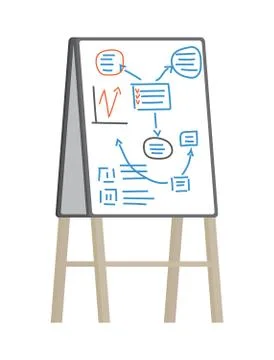 Office Flipchart With Plan Vector Illustration Stock Illustration