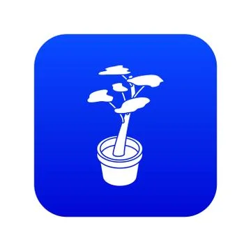 Office flower icon blue vector Stock Illustration