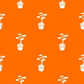 Office flower pattern vector orange Stock Illustration