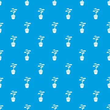 Office flower pattern vector seamless blue Stock Illustration