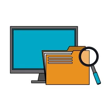 Office folder and business technology symbols イラスト素材