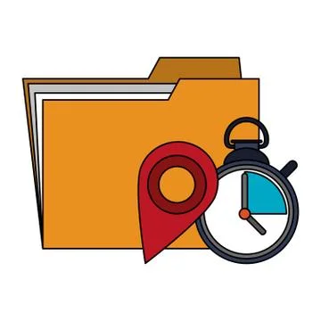 Office folder and business technology 库存插图