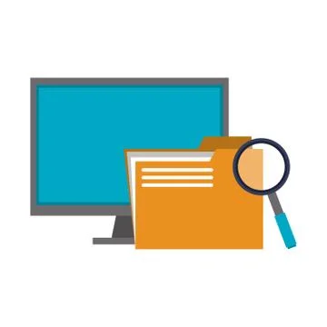 Office folder and business technology symbols イラスト素材