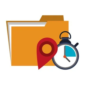Office folder and business technology 库存插图