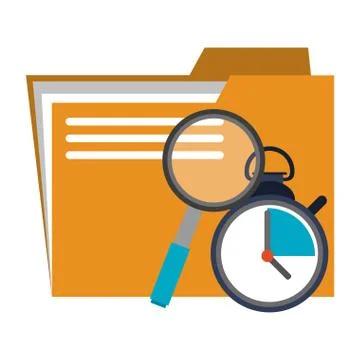 Office folder and business technology symbols 스톡 일러스트