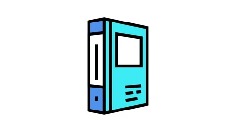 Office folder color icon animation Stock Footage 224401814