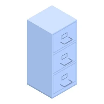 Office folder drawer icon, isometric style Stock Illustration