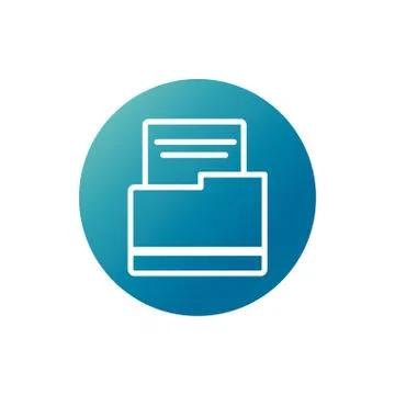 Office folder file archive stationery supply block gradient style icon Stock Illustration
