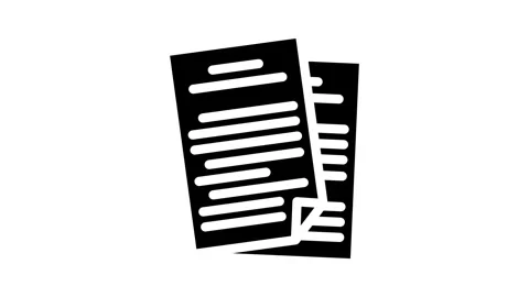 Office folder glyph icon animation Stock Footage 326747424