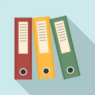 Office folder icon, flat style 스톡 일러스트