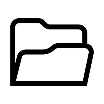 Office folder icon line isolated on white background. Black flat thin icon .. Stock Illustration