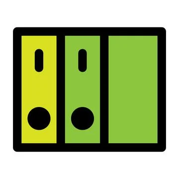 Office folder icon line isolated on white background. Black flat thin icon .. Stock Illustration