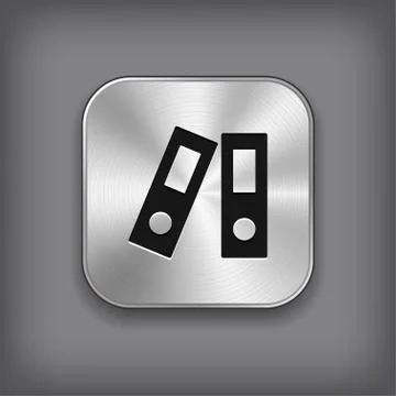 Office folder icon - metal app button Stock Illustration