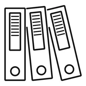 Office folder icon, outline style 스톡 일러스트