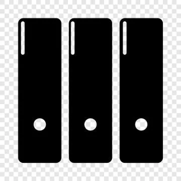Office folder icon, simple black style 库存插图
