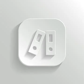 Office folder icon - vector white app button Illustrazione stock