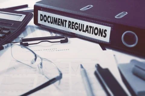 Office folder with inscription Document Regulations Stock Illustration