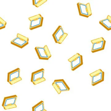 Office folder isometric icon seamless pattern Illustrazione stock