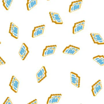 Office folder isometric icon seamless pattern Stock Illustration