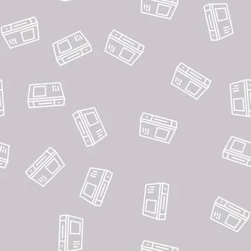 Office folder line seamless pattern Illustrazione stock