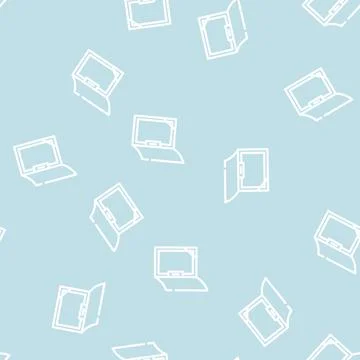 Office folder line vector seamless pattern Stock Illustration