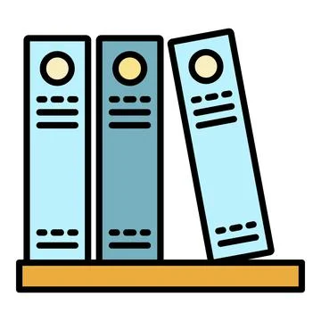 Office folder stack icon color outline vector Stock Illustration