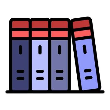 Office folder stack icon color outline vector イラスト素材