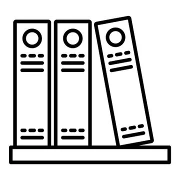 Office folder stack icon, outline style Stock Illustration