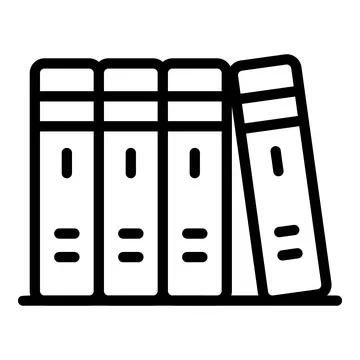 Office folder stack icon, outline style Stock Illustration