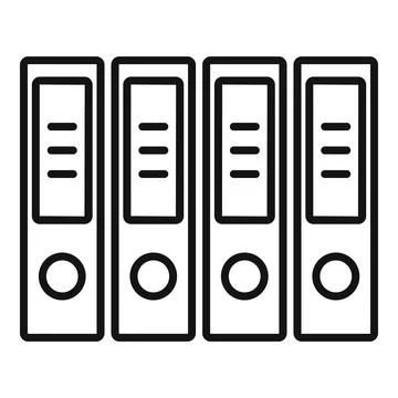 Office folder stack icon, outline style Illustrazione stock