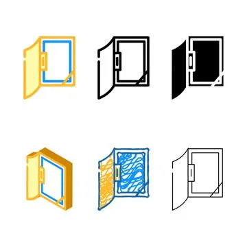 Office folder variations color icon vector Stock Illustration