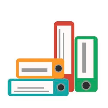 Office folders boxes document organization archive blank stack data file Stock Illustration