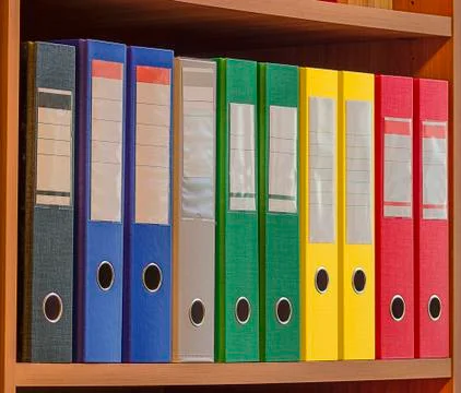 Office folders with boxes Stock Photos