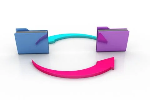 Office folders with cycle arrow Free Stock Illustration