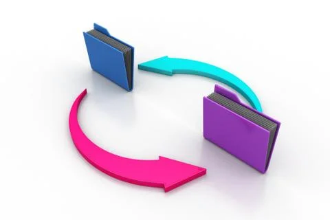 Office folders with cycle arrow Free Stock Illustration