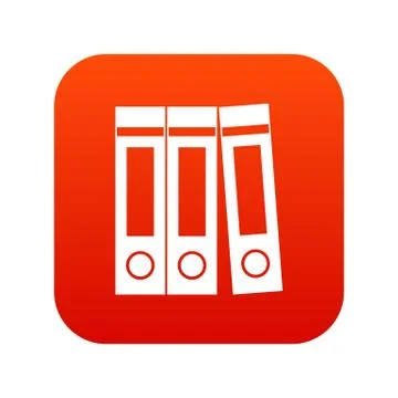 Office folders with documents icon digital red Illustrazione stock