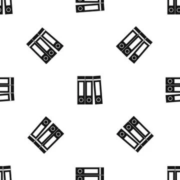 Office folders with documents pattern seamless black Stock Illustration