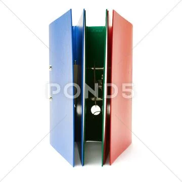 Office folders isolated over the white background Stock Photos