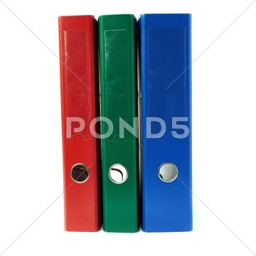 Office folders isolated over the white background Stock Photos