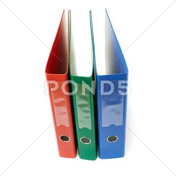 Office folders isolated over the white background Stock Photos
