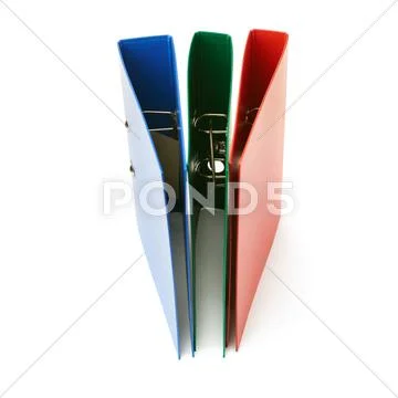 Office folders isolated over the white background Stock Photos